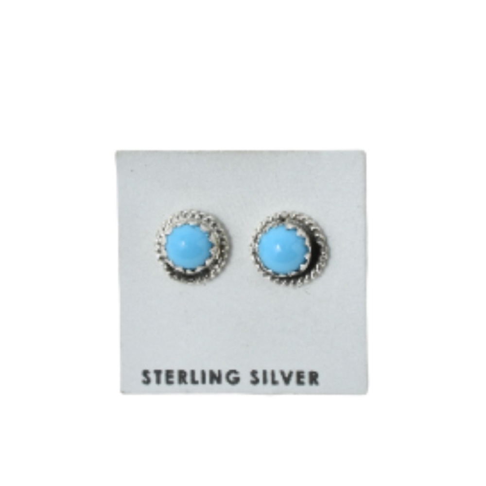 Kingman Turquoise Post Earrings by Theophilia Begay